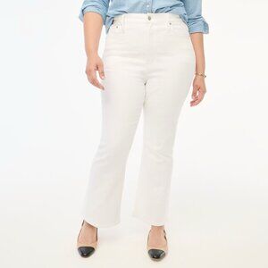 J Crew Factory Flare crop high-rise white jean in signature stretch size 34